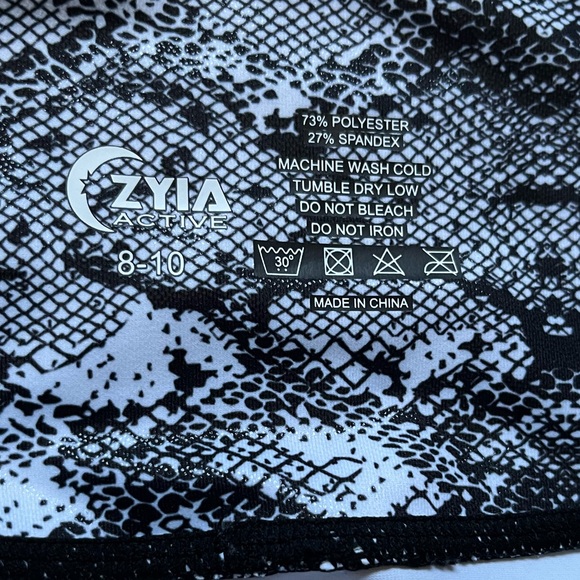 NEW Zyia Active Cobra Metallic Cropped Light N Tight Leggings Size 8-10 - Picture 4 of 8